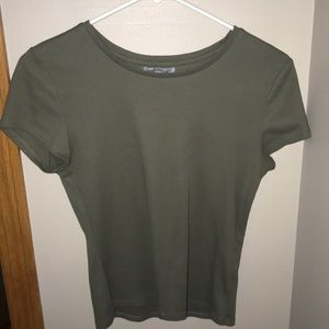 army green fitted short sleeve